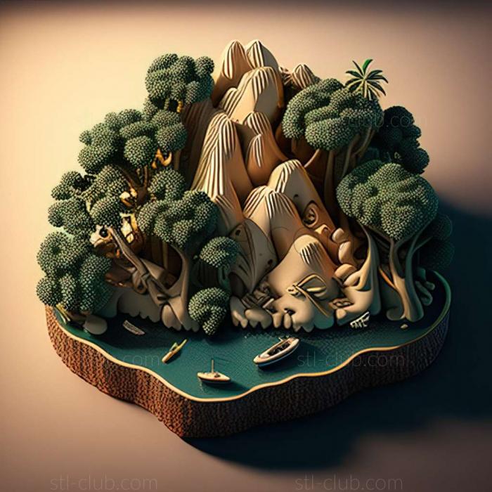 3D model island (STL)